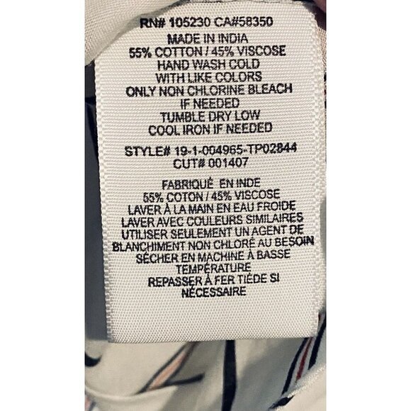 Joie Minya Top Womens Medium Porcelain Stripe Button Up Puff Sleeve Boho - Picture 8 of 9